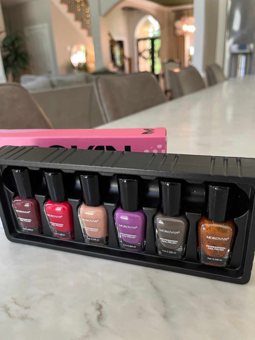 Morovan Nail Polish Set with Purple, Gray & Bronze Shades